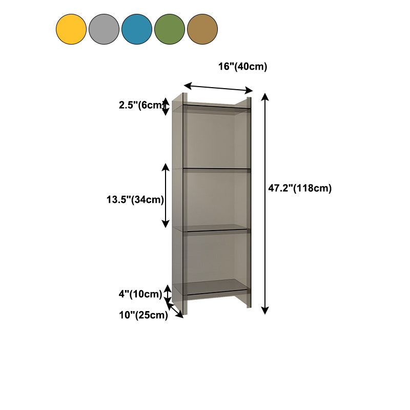 9.84"W Bookshelf Closed Back Acrylic Glam Style Bookcase for Office and Study Room Clearhalo 'Bookcases' 'furn' 'furn_bookcases' 'Furniture' 'furniture_bookcases' 'kitchen' 'kitchen_bookcases' 'Living Room Furniture' 'Office Furniture' 4804725