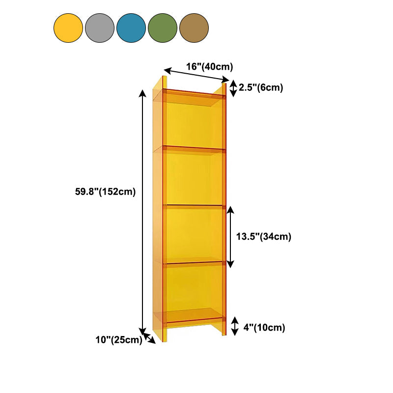 9.84"W Bookshelf Closed Back Acrylic Glam Style Bookcase for Office and Study Room Clearhalo 'Bookcases' 'furn' 'furn_bookcases' 'Furniture' 'furniture_bookcases' 'kitchen' 'kitchen_bookcases' 'Living Room Furniture' 'Office Furniture' 4804726
