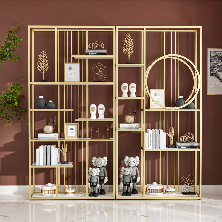 Industrial Open Etagere Bookshelf Iron Frame Manufactured Wood Shelf Bookshelf Clearhalo 'Bookcases' 'furn' 'furn_bookcases' 'Furniture' 'furniture_bookcases' 'kitchen' 'kitchen_bookcases' 'Living Room Furniture' 'Office Furniture' 4804731