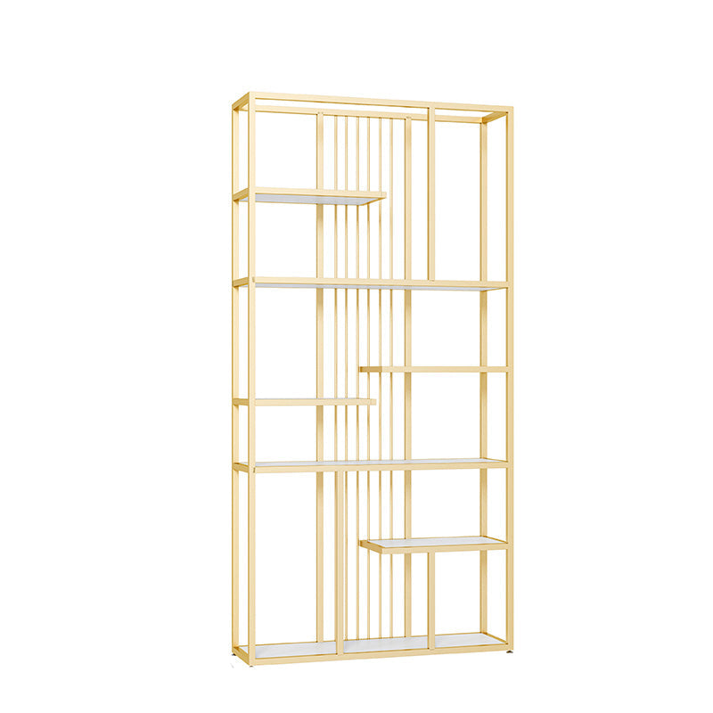 Industrial Open Etagere Bookshelf Iron Frame Manufactured Wood Shelf Bookshelf Metallic Clearhalo 'Bookcases' 'furn' 'furn_bookcases' 'Furniture' 'furniture_bookcases' 'kitchen' 'kitchen_bookcases' 'Living Room Furniture' 'Office Furniture' 4804733
