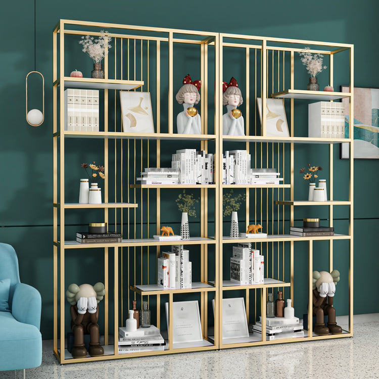 Industrial Open Etagere Bookshelf Iron Frame Manufactured Wood Shelf Bookshelf Clearhalo 'Bookcases' 'furn' 'furn_bookcases' 'Furniture' 'furniture_bookcases' 'kitchen' 'kitchen_bookcases' 'Living Room Furniture' 'Office Furniture' 4804734