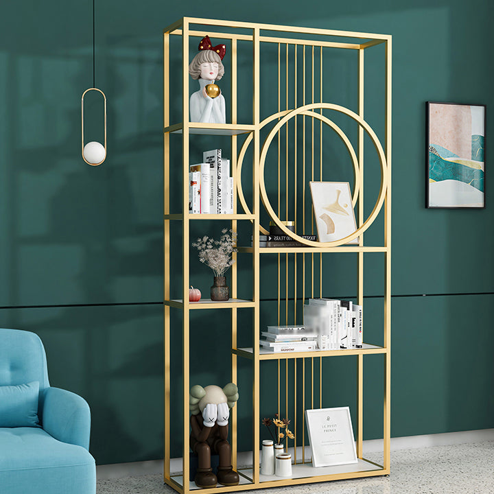 Industrial Open Etagere Bookshelf Iron Frame Manufactured Wood Shelf Bookshelf Clearhalo 'Bookcases' 'furn' 'furn_bookcases' 'Furniture' 'furniture_bookcases' 'kitchen' 'kitchen_bookcases' 'Living Room Furniture' 'Office Furniture' 4804741