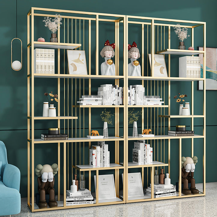 Industrial Open Etagere Bookshelf Iron Frame Manufactured Wood Shelf Bookshelf Clearhalo 'Bookcases' 'furn' 'furn_bookcases' 'Furniture' 'furniture_bookcases' 'kitchen' 'kitchen_bookcases' 'Living Room Furniture' 'Office Furniture' 4804742