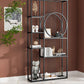 Industrial Open Etagere Bookshelf Iron Frame Manufactured Wood Shelf Bookshelf Clearhalo 'Bookcases' 'furn' 'furn_bookcases' 'Furniture' 'furniture_bookcases' 'kitchen' 'kitchen_bookcases' 'Living Room Furniture' 'Office Furniture' 4804744