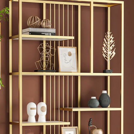 Industrial Open Etagere Bookshelf Iron Frame Manufactured Wood Shelf Bookshelf Clearhalo 'Bookcases' 'furn' 'furn_bookcases' 'Furniture' 'furniture_bookcases' 'kitchen' 'kitchen_bookcases' 'Living Room Furniture' 'Office Furniture' 4804746