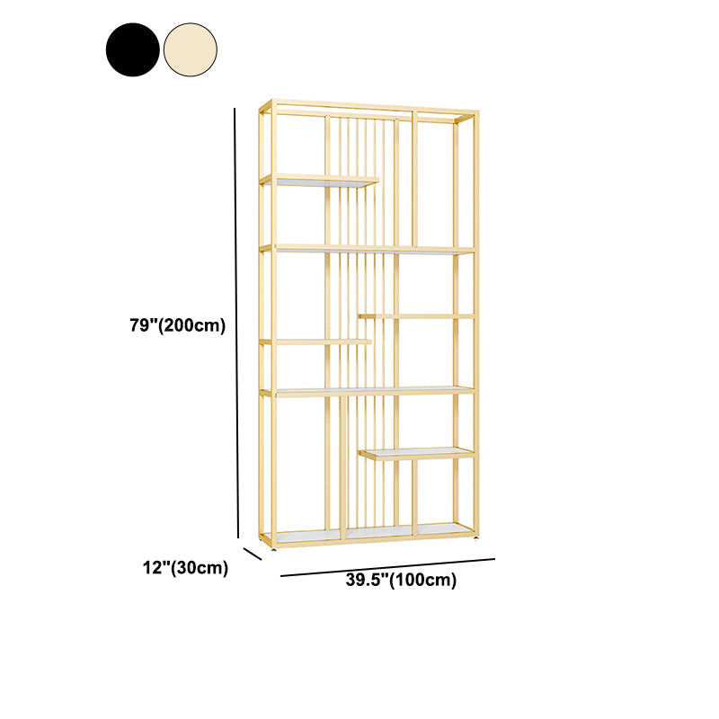 Industrial Open Etagere Bookshelf Iron Frame Manufactured Wood Shelf Bookshelf Clearhalo 'Bookcases' 'furn' 'furn_bookcases' 'Furniture' 'furniture_bookcases' 'kitchen' 'kitchen_bookcases' 'Living Room Furniture' 'Office Furniture' 4804753