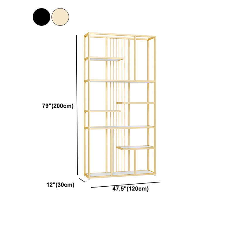 Industrial Open Etagere Bookshelf Iron Frame Manufactured Wood Shelf Bookshelf Clearhalo 'Bookcases' 'furn' 'furn_bookcases' 'Furniture' 'furniture_bookcases' 'kitchen' 'kitchen_bookcases' 'Living Room Furniture' 'Office Furniture' 4804754