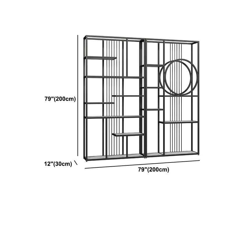 Industrial Open Etagere Bookshelf Iron Frame Manufactured Wood Shelf Bookshelf Clearhalo 'Bookcases' 'furn' 'furn_bookcases' 'Furniture' 'furniture_bookcases' 'kitchen' 'kitchen_bookcases' 'Living Room Furniture' 'Office Furniture' 4804755