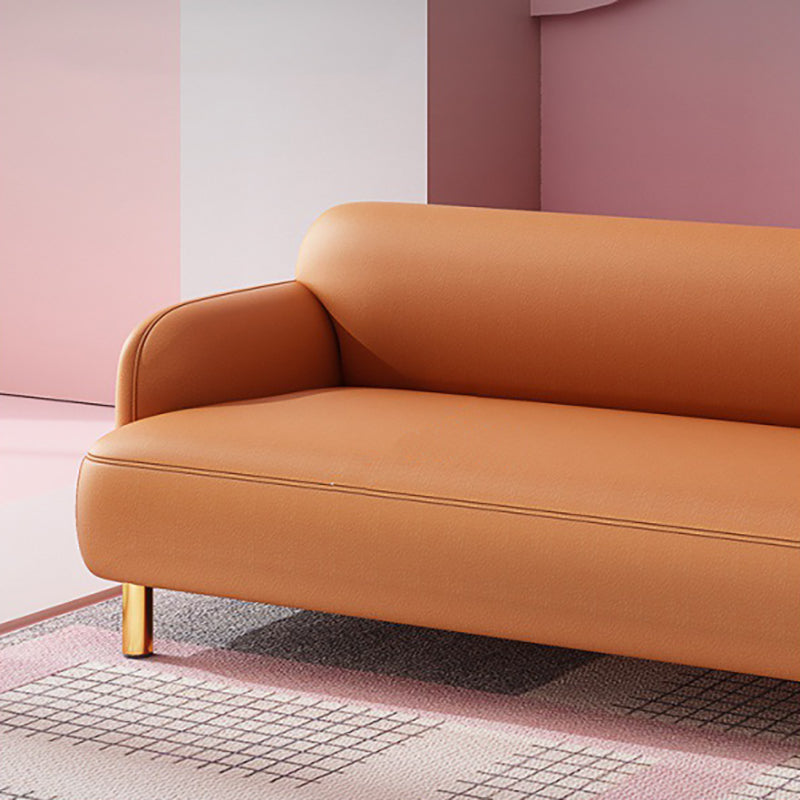 Modern Faux Leather Standard Sofa Recessed Arm Tight Back Sofa Clearhalo 'Furniture' 'furniture_sofas' 'kitchen' 'kitchen_sofas' 'Living Room Furniture' 'Sofa' 'sofas' 4804762