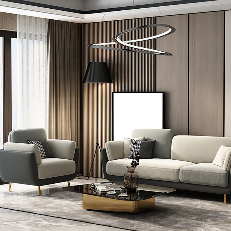 Polish Finish Sofa Flared Arm Sofa for Living Room and Bonus Room Clearhalo 'furn' 'furn_sofas' 'Furniture' 'furniture_sofas' 'kitchen' 'kitchen_sofas' 'Living Room Furniture' 'Sofa' 'sofas' 4804778