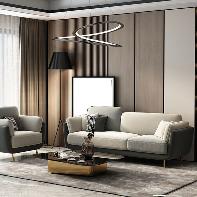 Polish Finish Sofa Flared Arm Sofa for Living Room and Bonus Room Clearhalo 'furn' 'furn_sofas' 'Furniture' 'furniture_sofas' 'kitchen' 'kitchen_sofas' 'Living Room Furniture' 'Sofa' 'sofas' 4804779