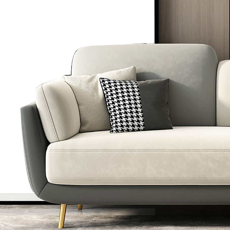 Polish Finish Sofa Flared Arm Sofa for Living Room and Bonus Room Clearhalo 'furn' 'furn_sofas' 'Furniture' 'furniture_sofas' 'kitchen' 'kitchen_sofas' 'Living Room Furniture' 'Sofa' 'sofas' 4804781