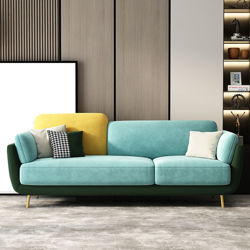 Polish Finish Sofa Flared Arm Sofa for Living Room and Bonus Room Blackish Green Clearhalo 'furn' 'furn_sofas' 'Furniture' 'furniture_sofas' 'kitchen' 'kitchen_sofas' 'Living Room Furniture' 'Sofa' 'sofas' 4804782