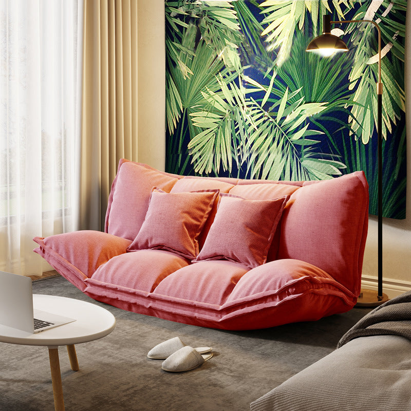 Contemporary Tight Back Convertible Sleeper Sofa Fabric Armless Sofa Cameo Brown 20"H x 63"L x 41"W Clearhalo 'Furniture' 'furniture_sofas' 'kitchen' 'kitchen_sofas' 'Living Room Furniture' 'Sofa' 'sofas' 4804803