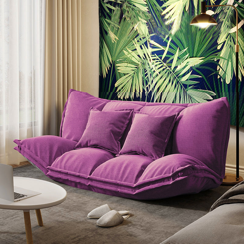 Contemporary Tight Back Convertible Sleeper Sofa Fabric Armless Sofa Purple 20"H x 63"L x 41"W Clearhalo 'Furniture' 'furniture_sofas' 'kitchen' 'kitchen_sofas' 'Living Room Furniture' 'Sofa' 'sofas' 4804807