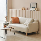 Cushioned Backrest Sponge Padded Fabric Beige/orange/dark Green Sofa Clearhalo 'furn' 'furn_sofas' 'Furniture' 'furniture_sofas' 'kitchen' 'kitchen_sofas' 'Living Room Furniture' 'Sofa' 'sofas' 4804828