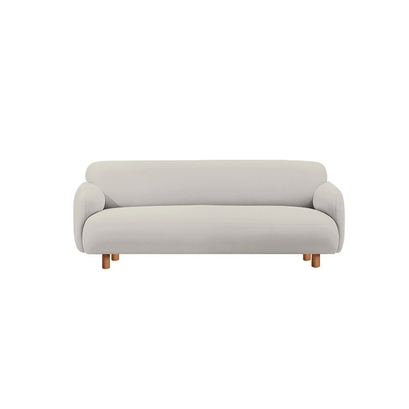 Cushioned Backrest Sponge Padded Fabric Beige/orange/dark Green Sofa Clearhalo 'furn' 'furn_sofas' 'Furniture' 'furniture_sofas' 'kitchen' 'kitchen_sofas' 'Living Room Furniture' 'Sofa' 'sofas' 4804832