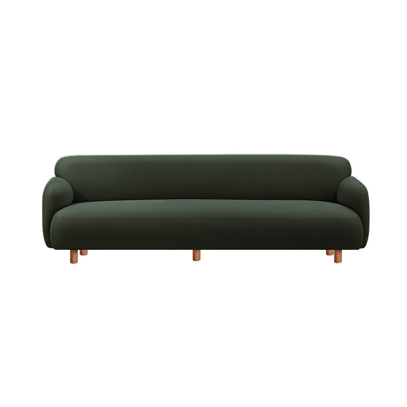 Cushioned Backrest Sponge Padded Fabric Beige/orange/dark Green Sofa 83"L x 31.5"W x 28"H Blackish Green Clearhalo 'furn' 'furn_sofas' 'Furniture' 'furniture_sofas' 'kitchen' 'kitchen_sofas' 'Living Room Furniture' 'Sofa' 'sofas' 4804836