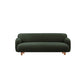 Cushioned Backrest Sponge Padded Fabric Beige/orange/dark Green Sofa 63"L x 31"W x 28"H Blackish Green Clearhalo 'furn' 'furn_sofas' 'Furniture' 'furniture_sofas' 'kitchen' 'kitchen_sofas' 'Living Room Furniture' 'Sofa' 'sofas' 4804837