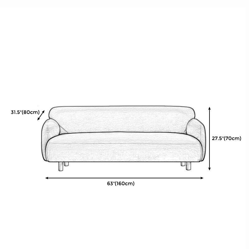 Cushioned Backrest Sponge Padded Fabric Beige/orange/dark Green Sofa Clearhalo 'furn' 'furn_sofas' 'Furniture' 'furniture_sofas' 'kitchen' 'kitchen_sofas' 'Living Room Furniture' 'Sofa' 'sofas' 4804843
