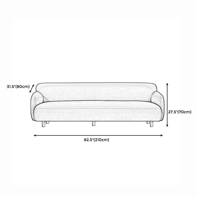 Cushioned Backrest Sponge Padded Fabric Beige/orange/dark Green Sofa Clearhalo 'furn' 'furn_sofas' 'Furniture' 'furniture_sofas' 'kitchen' 'kitchen_sofas' 'Living Room Furniture' 'Sofa' 'sofas' 4804844