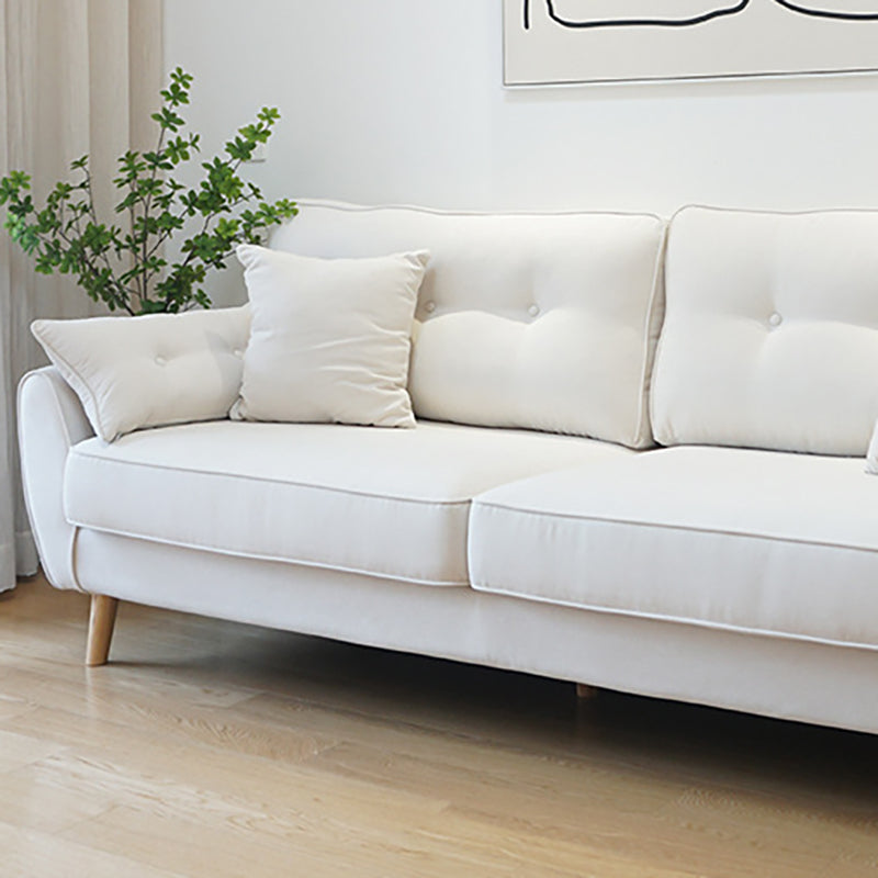 34.64"H Scandinavian Microfibe Pillow Top Arm Solid Color Tufted Sofa for Apartment Clearhalo 'furn' 'furn_sofas' 'Furniture' 'furniture_sofas' 'kitchen' 'kitchen_sofas' 'Living Room Furniture' 'Sofa' 'sofas' 4804853