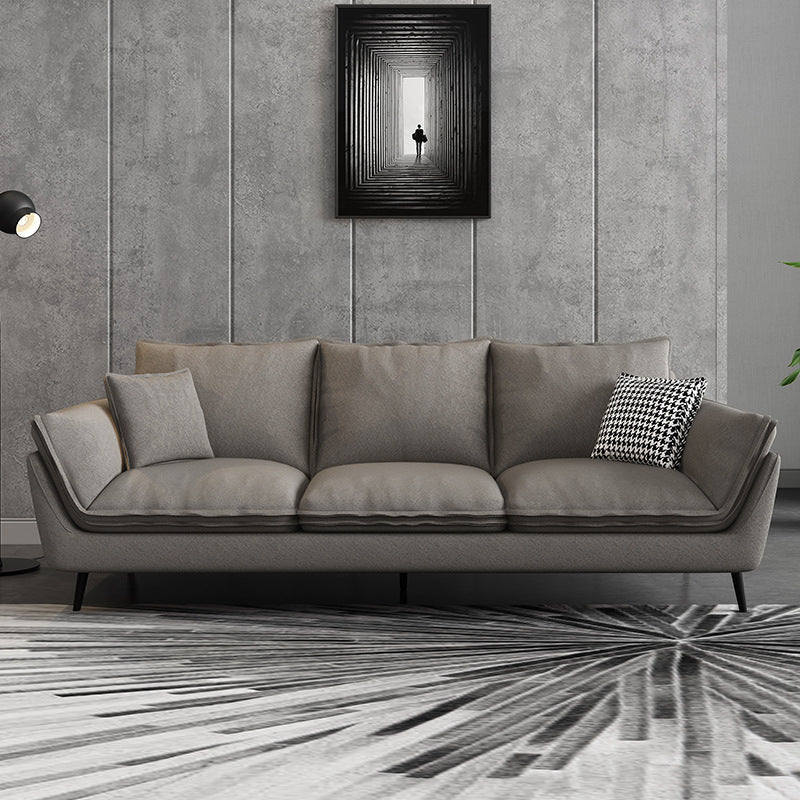 Flared Arm Sofa with 3 Pillows for Apartment and Bonus Room Grey Clearhalo 'furn' 'furn_sofas' 'Furniture' 'furniture_sofas' 'kitchen' 'kitchen_sofas' 'Living Room Furniture' 'Sofa' 'sofas' 4804870