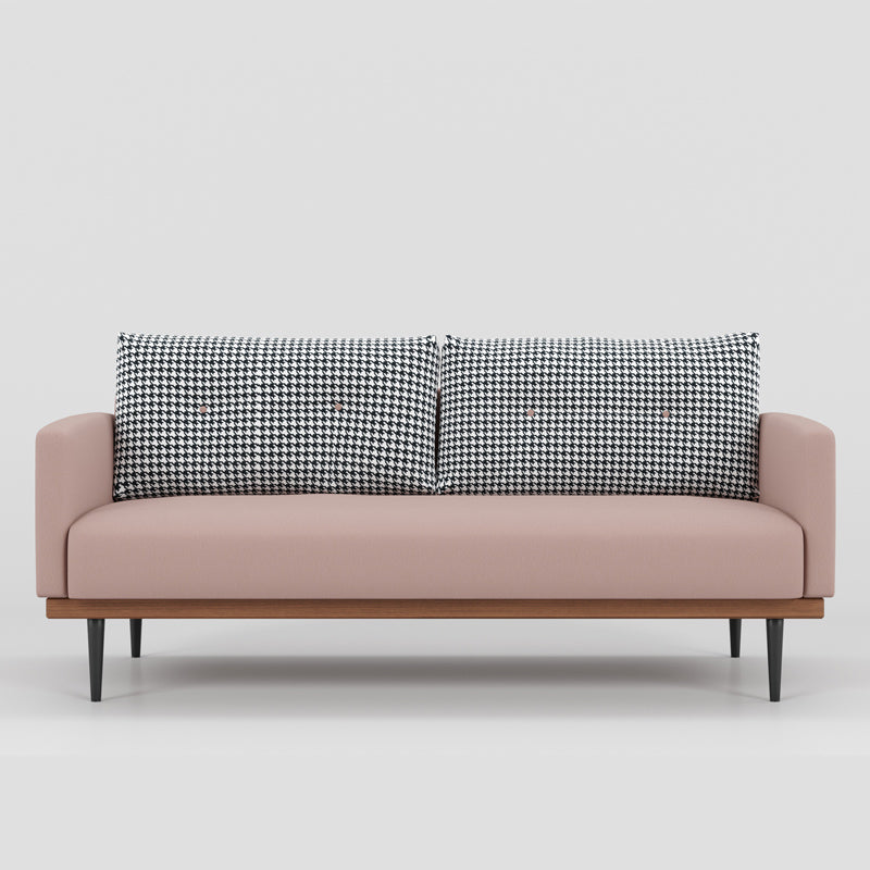 Square Arm Sofa Sofa 31.5" D x 29.53" H Faux Leather/Linen Sofa Clearhalo 'furn' 'furn_sofas' 'Furniture' 'furniture_sofas' 'kitchen' 'kitchen_sofas' 'Living Room Furniture' 'Sofa' 'sofas' 4804876