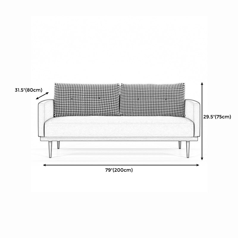 Square Arm Sofa Sofa 31.5" D x 29.53" H Faux Leather/Linen Sofa Clearhalo 'furn' 'furn_sofas' 'Furniture' 'furniture_sofas' 'kitchen' 'kitchen_sofas' 'Living Room Furniture' 'Sofa' 'sofas' 4804886