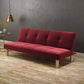 Modern Convertible Armless Sofa Velvet Biscuit Back 2/3-seat Sofa Red Clearhalo 'furn' 'furn_sofas' 'Furniture' 'furniture_sofas' 'kitchen' 'kitchen_sofas' 'Living Room Furniture' 'Sofa' 'sofas' 4804887