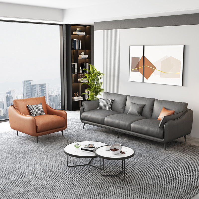 Stain Resistant Faux Leather Settee Furniture Charles Of London Sofa Clearhalo 'furn' 'furn_sofas' 'Furniture' 'furniture_sofas' 'kitchen' 'kitchen_sofas' 'Living Room Furniture' 'Sofa' 'sofas' 4804917