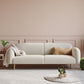Modern Style Round Armrest Sponge/latex Cushion Pink/white/Hussey/green Fabric Sofa 83"L x 31.5"W x 31.5"H White Clearhalo 'furn' 'furn_sofas' 'Furniture' 'furniture_sofas' 'kitchen' 'kitchen_sofas' 'Living Room Furniture' 'Sofa' 'sofas' 4804932