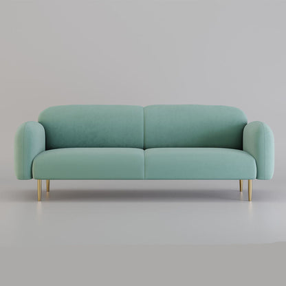 Modern Style Round Armrest Sponge/latex Cushion Pink/white/Hussey/green Fabric Sofa Green Clearhalo 'furn' 'furn_sofas' 'Furniture' 'furniture_sofas' 'kitchen' 'kitchen_sofas' 'Living Room Furniture' 'Sofa' 'sofas' 4804938