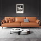 Modern Sofa with Bolster Pillows 31.5"High Square Arm Sofa with Hair Pin Legs, Dark Brown 102"L x 35.5"W x 31.5"H Clearhalo 'furn' 'furn_sofas' 'Furniture' 'furniture_sofas' 'kitchen' 'kitchen_sofas' 'Living Room Furniture' 'Sofa' 'sofas' 4805019