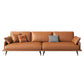 Modern Sofa with Bolster Pillows 31.5"High Square Arm Sofa with Hair Pin Legs, Dark Brown 87"L x 35.5"W x 31.5"H Clearhalo 'furn' 'furn_sofas' 'Furniture' 'furniture_sofas' 'kitchen' 'kitchen_sofas' 'Living Room Furniture' 'Sofa' 'sofas' 4805023