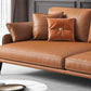 Modern Sofa with Bolster Pillows 31.5"High Square Arm Sofa with Hair Pin Legs, Dark Brown Clearhalo 'furn' 'furn_sofas' 'Furniture' 'furniture_sofas' 'kitchen' 'kitchen_sofas' 'Living Room Furniture' 'Sofa' 'sofas' 4805026