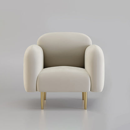 Velvet Modern Standard Sewn Pillow Back Sofa 27.5"W Square Arm with Bolster Pillows 35.4"L x 27.6"W x 29.5"H White Clearhalo 'furn' 'furn_sofas' 'Furniture' 'furniture_sofas' 'kitchen' 'kitchen_sofas' 'Living Room Furniture' 'Sofa' 'sofas' 4805037