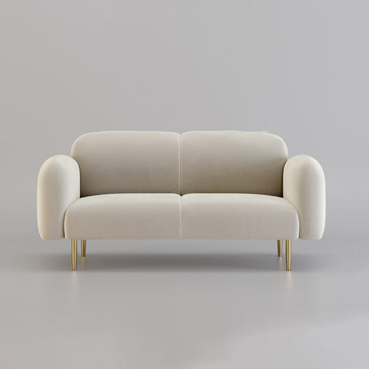 Velvet Modern Standard Sewn Pillow Back Sofa 27.5"W Square Arm with Bolster Pillows Clearhalo 'furn' 'furn_sofas' 'Furniture' 'furniture_sofas' 'kitchen' 'kitchen_sofas' 'Living Room Furniture' 'Sofa' 'sofas' 4805038