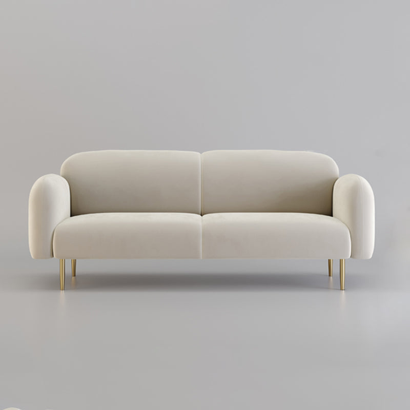 Velvet Modern Standard Sewn Pillow Back Sofa 27.5"W Square Arm with Bolster Pillows Clearhalo 'furn' 'furn_sofas' 'Furniture' 'furniture_sofas' 'kitchen' 'kitchen_sofas' 'Living Room Furniture' 'Sofa' 'sofas' 4805039
