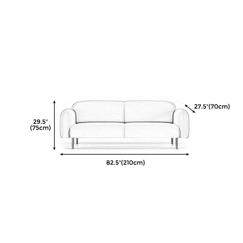 Velvet Modern Standard Sewn Pillow Back Sofa 27.5"W Square Arm with Bolster Pillows Clearhalo 'furn' 'furn_sofas' 'Furniture' 'furniture_sofas' 'kitchen' 'kitchen_sofas' 'Living Room Furniture' 'Sofa' 'sofas' 4805050