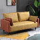 29.92" H Faux Leather Square Arm Modern Sofa with 2 Pillows for Living Room, Apartment Orange Yellow Clearhalo 'furn' 'furn_sofas' 'Furniture' 'furniture_sofas' 'kitchen' 'kitchen_sofas' 'Living Room Furniture' 'Sofa' 'sofas' 4805067