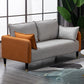 29.92" H Faux Leather Square Arm Modern Sofa with 2 Pillows for Living Room, Apartment Orange-Gray Clearhalo 'furn' 'furn_sofas' 'Furniture' 'furniture_sofas' 'kitchen' 'kitchen_sofas' 'Living Room Furniture' 'Sofa' 'sofas' 4805077