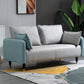 29.92" H Faux Leather Square Arm Modern Sofa with 2 Pillows for Living Room, Apartment Yellow-Gray-Green Clearhalo 'furn' 'furn_sofas' 'Furniture' 'furniture_sofas' 'kitchen' 'kitchen_sofas' 'Living Room Furniture' 'Sofa' 'sofas' 4805084