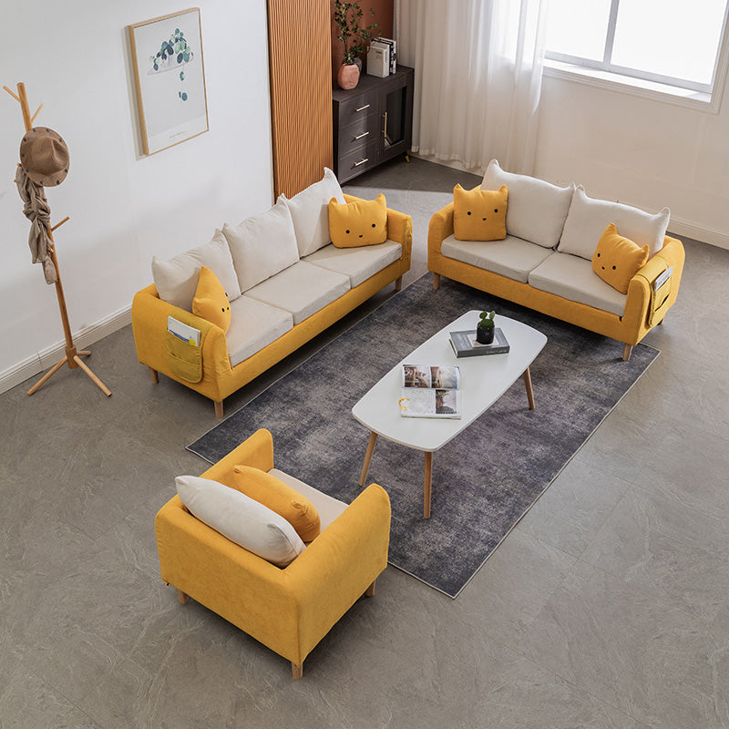 22.83" H Velvet Square Arm Modern Sofa with Tight Back slipcovered Sofa Clearhalo 'furn' 'furn_sofas' 'Furniture' 'furniture_sofas' 'kitchen' 'kitchen_sofas' 'Living Room Furniture' 'Sofa' 'sofas' 4805089