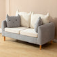 22.83" H Velvet Square Arm Modern Sofa with Tight Back slipcovered Sofa Light Gray-White Clearhalo 'furn' 'furn_sofas' 'Furniture' 'furniture_sofas' 'kitchen' 'kitchen_sofas' 'Living Room Furniture' 'Sofa' 'sofas' 4805090