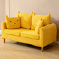 22.83" H Velvet Square Arm Modern Sofa with Tight Back slipcovered Sofa Yellow Clearhalo 'furn' 'furn_sofas' 'Furniture' 'furniture_sofas' 'kitchen' 'kitchen_sofas' 'Living Room Furniture' 'Sofa' 'sofas' 4805093