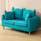 22.83" H Velvet Square Arm Modern Sofa with Tight Back slipcovered Sofa Lake Blue Clearhalo 'furn' 'furn_sofas' 'Furniture' 'furniture_sofas' 'kitchen' 'kitchen_sofas' 'Living Room Furniture' 'Sofa' 'sofas' 4805108