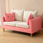 22.83" H Velvet Square Arm Modern Sofa with Tight Back slipcovered Sofa Pink-White Clearhalo 'furn' 'furn_sofas' 'Furniture' 'furniture_sofas' 'kitchen' 'kitchen_sofas' 'Living Room Furniture' 'Sofa' 'sofas' 4805113