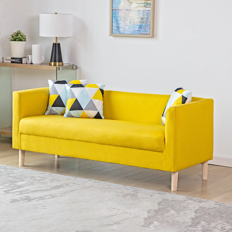 23.23" H Tuxedo Arm Sofa with Tight Back Sofa for Living Room, Apartment Yellow Clearhalo 'furn' 'furn_sofas' 'Furniture' 'furniture_sofas' 'kitchen' 'kitchen_sofas' 'Living Room Furniture' 'Sofa' 'sofas' 4805162
