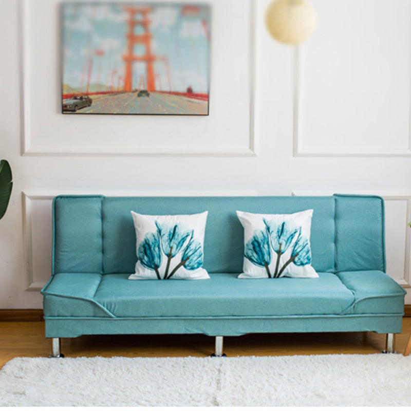 Modern Farmhouse Recliner Tight Back Sofa 31.5"High Armless Sofa Blue Linen Clearhalo 'furn' 'furn_sofas' 'Furniture' 'furniture_sofas' 'kitchen' 'kitchen_sofas' 'Living Room Furniture' 'Sofa' 'sofas' 4805167